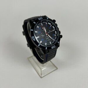 GT Grand Touring Watch Black with Blue Details, Adjustable Buckle Band NEW